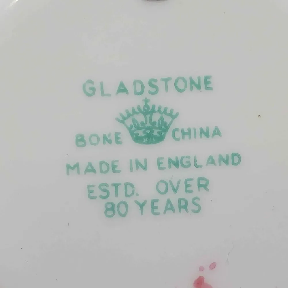 Gladstone Teacup and Saucer Pink Flowers Vintage